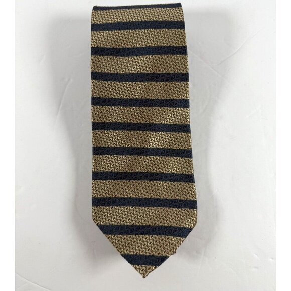 Vintage Dockers Khakis Striped Geometric Silk Neck Tie (T3) NWT Blue Bronze‎ - Picture 1 of 6